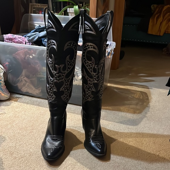 Knee high cowboy boots size 10 - Picture 4 of 5